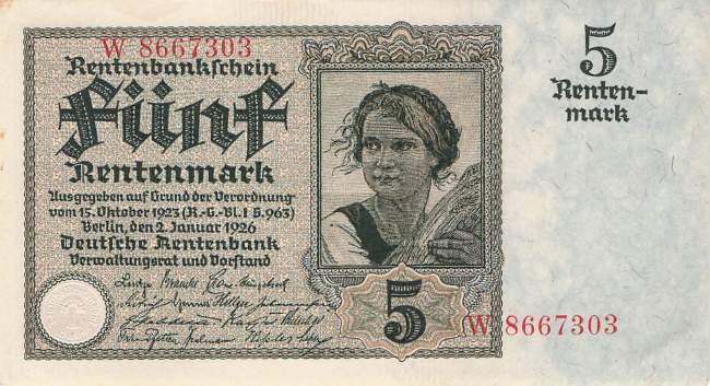 5 Rentenmark 1926